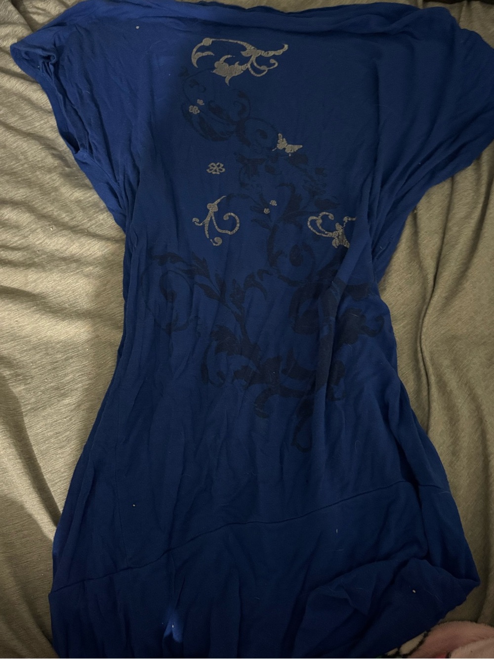 Blue Women's Short Sleeve Floral-Print Dress